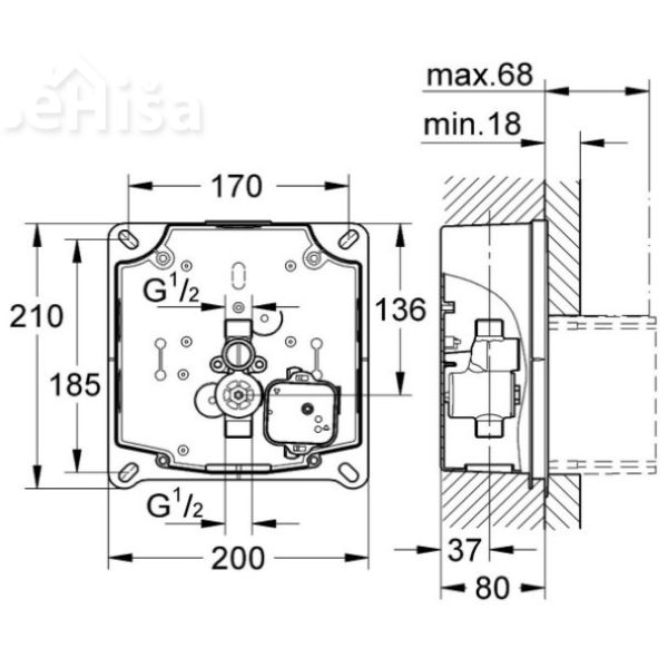 Montažni element za pisoar Rapido U GROHE 37338000
