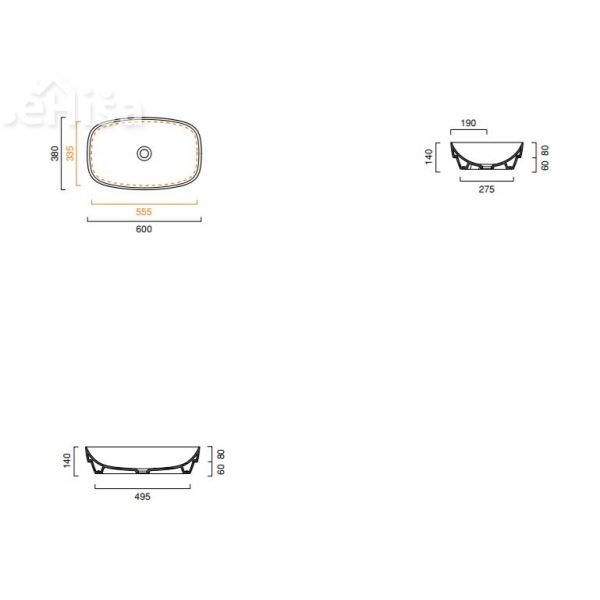 Nadpultni umivalnik Green LUX 60x38 CATALANO 160AGRLX00
