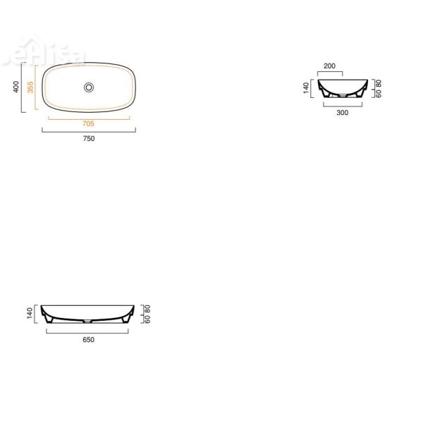 Nadpultni umivalnik Green LUX 75x40 CATALANO 175AGRLX00
