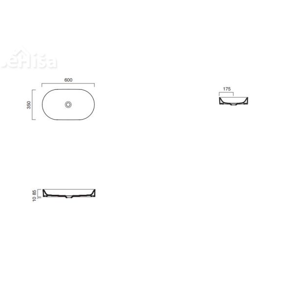 Napultni ovalni umivalnik Horizon 60x35 CATALANO 160AHZ00
