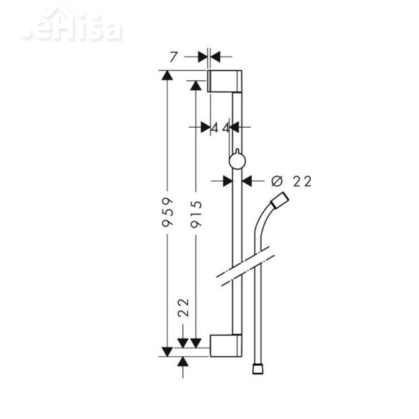 Nosilec za tuš ročko Unica 90 cm krom HANSGROHE 26504000
