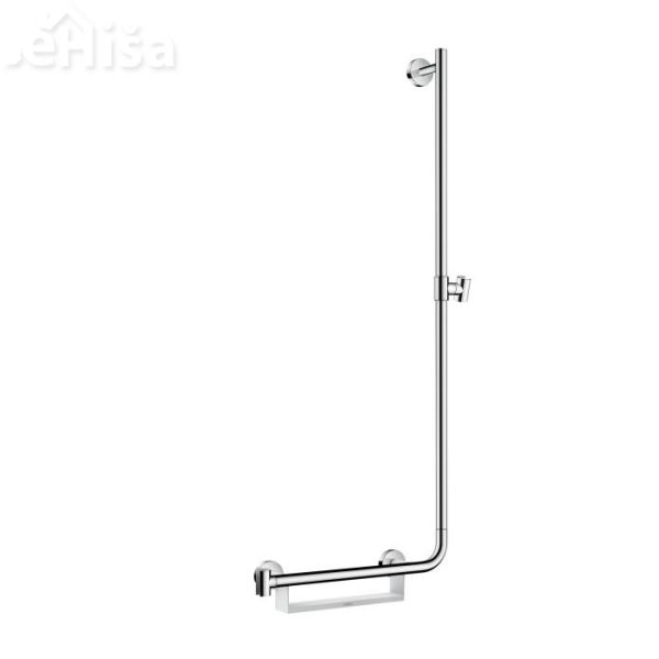 Nosilec za tuš ročko z poličko desni Unica Comfort 110 cm bela-krom HANSGROHE 26404400

