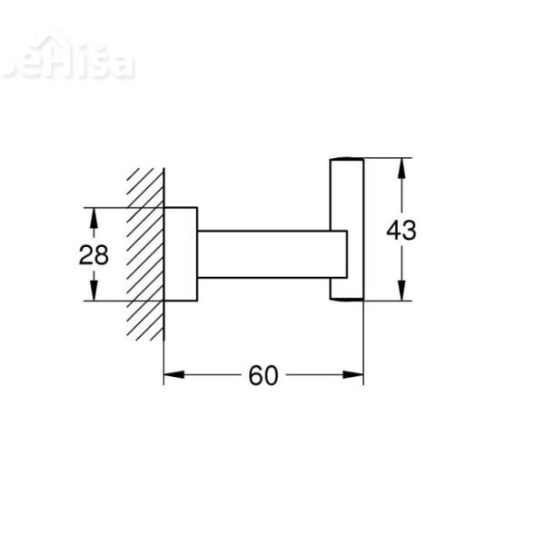 Obešalna kljuka za oblačila Essentials Cube GROHE 40511001
