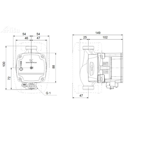 Obtočna črpalka Alpha1 15-40 130 GRUNDFOS 99160550
