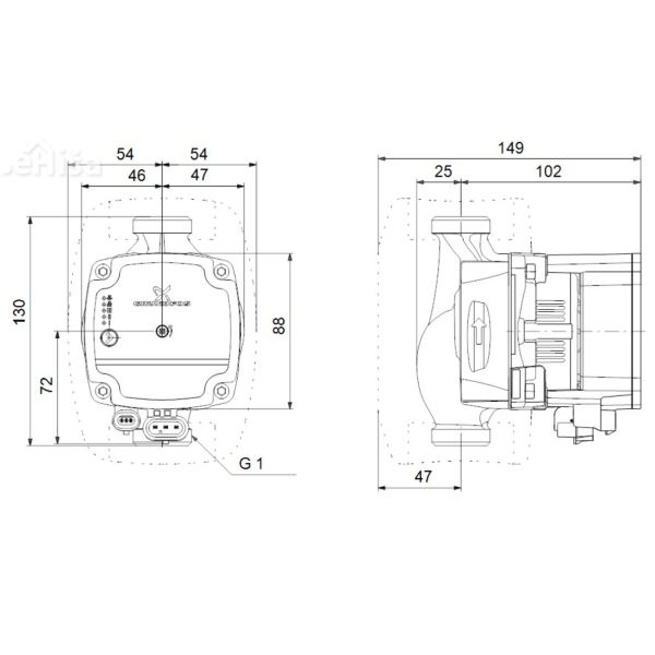 Obtočna črpalka Alpha1 15-65 130 GRUNDFOS 99165123
