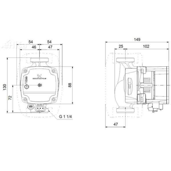 Obtočna črpalka Alpha1 20-60 130 GRUNDFOS 99160577

