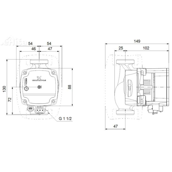 Obtočna črpalka Alpha1 25-60 130 GRUNDFOS 99160583

