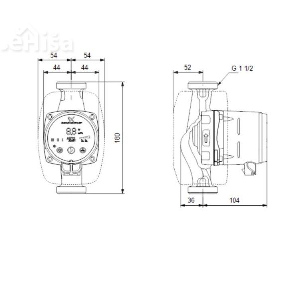 Obtočna črpalka Alpha2 25-40 180 GRUNDFOS 99411165
