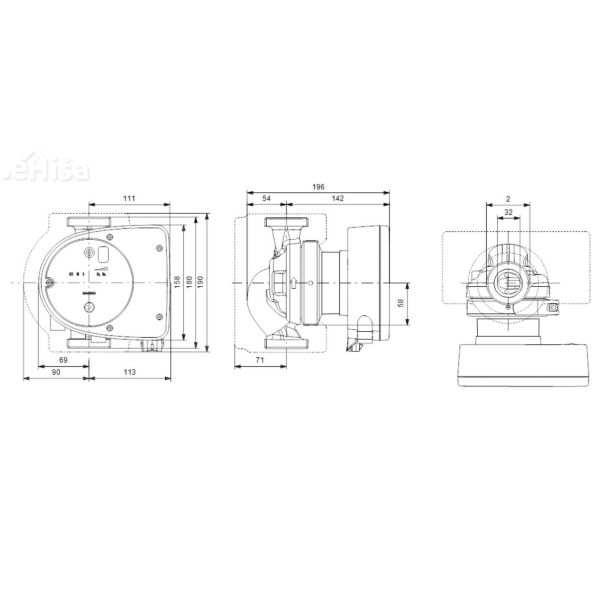 Obtočna črpalka Magna1 32-100 180 GRUNDFOS 99221236
