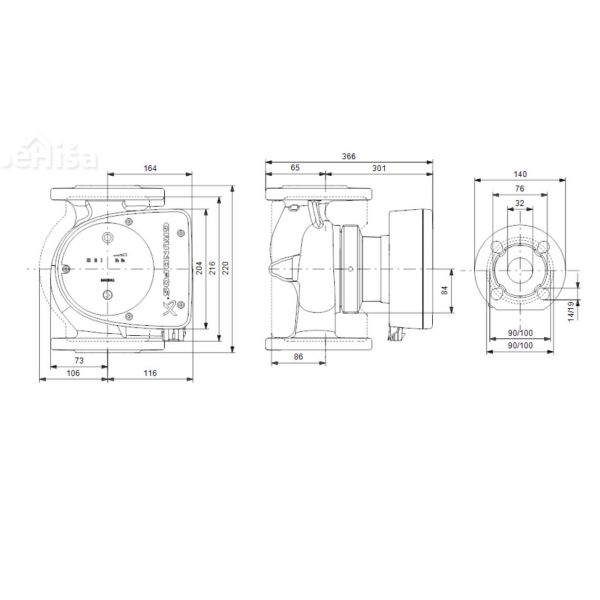 Obtočna črpalka Magna1 32-120 F GRUNDFOS 99221285
