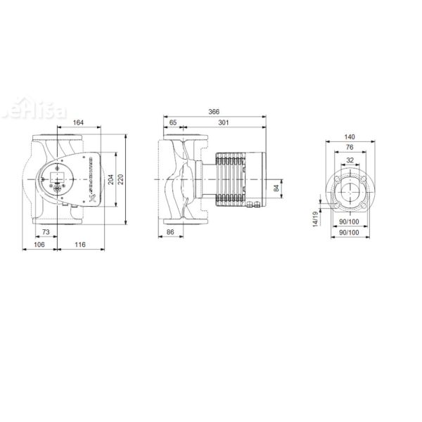 Obtočna črpalka Magna3 32-120 F GRUNDFOS 97924259

