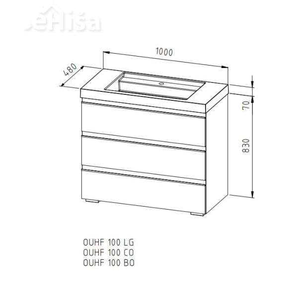 Omarica z umivalnikom Harmony OUHF 100 cm KOLPA SAN
