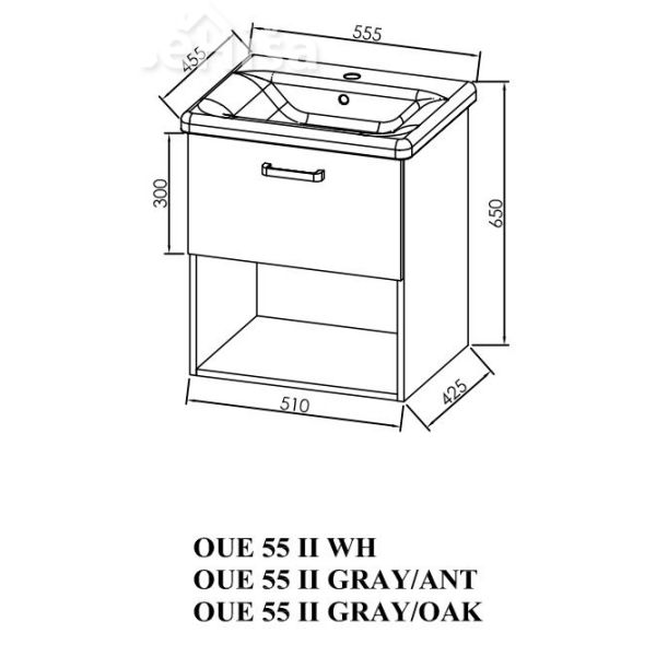Omarica z umivalnikom in predalom Evelin OUE II 55 cm KOLPA SAN
