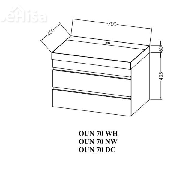 Omarica z umivalnikom OUN 70 NAOMI KOLPA-SAN
