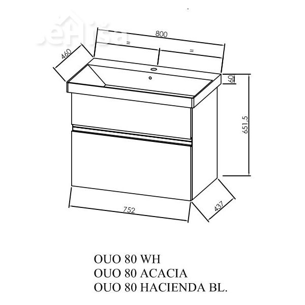 Omarica z umivalnikom OUO 80 Oxana KOLPA-SAN
