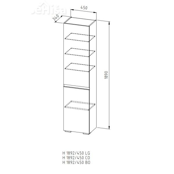 Omarica z vrati Harmony H 1892/450 KOLPA SAN
