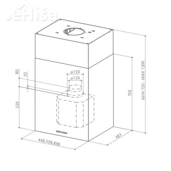 Otočna kuhinjska napa CUBIA ISOLA GLOSS PLUS EV8 WH A60 FABER 7612985133821
