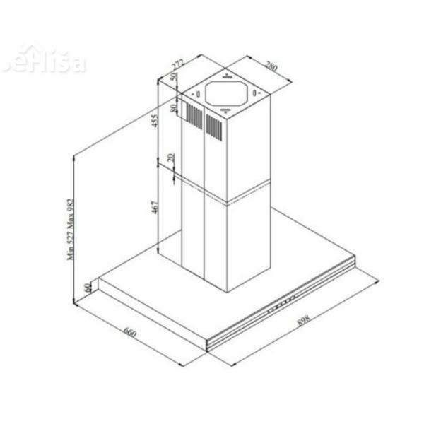 Otočna kuhinjska napa FORMA INOX O 90 SICCABO 256250
