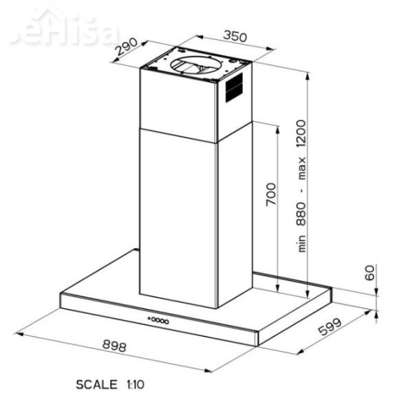 Otočna kuhinjska napa STILO COMFORT ISOLA WH MATT A90 FABER 7612985851398
