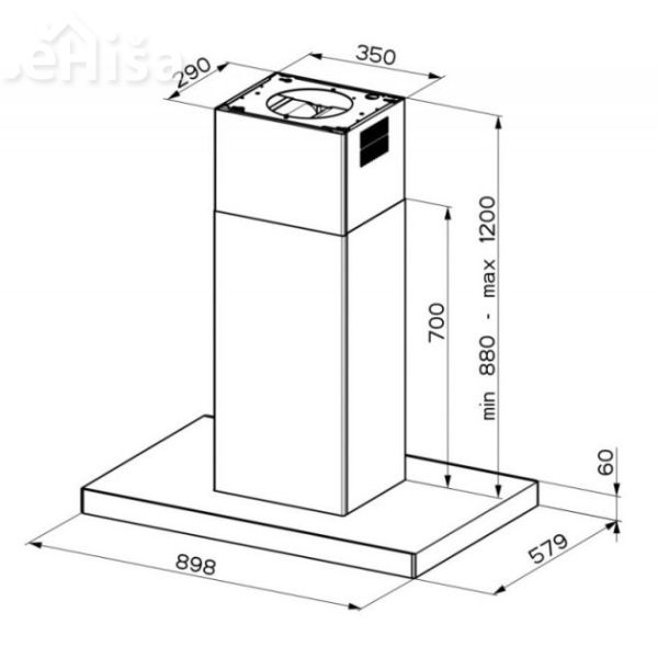Otočna kuhinjska napa STILO GLASS SMART ISOLA A90 FABER 7612985851503

