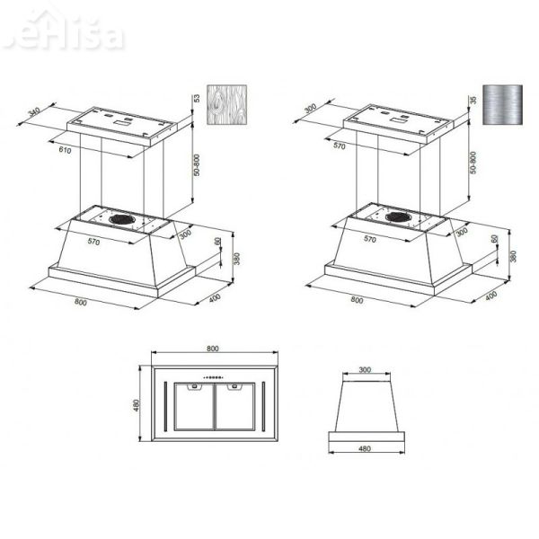 Otočna kuhinjska napa THEA ISOLA EV8 WH MATT F80 SC FABER 7612985430470
