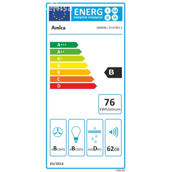 Otočna napa z LED osvetlitvijo AMICA IN900BI
