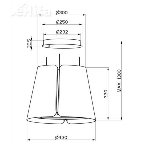 Otočna viseča kuhinjska napa BEAT BK MATT F45 FABER 7612985816458
