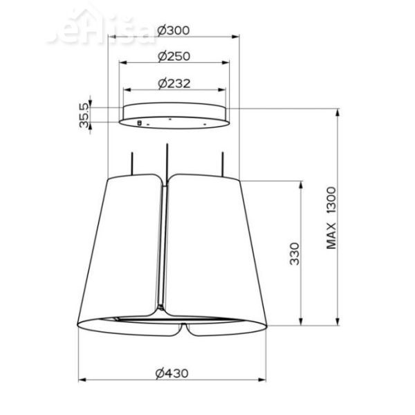 Otočna viseča kuhinjska napa BEAT DB MATT F45 FABER 7612985816489
