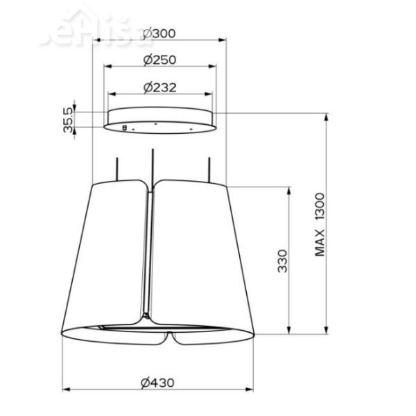Otočna viseča kuhinjska napa BEAT DG MATT F45 FABER 7612985816472
