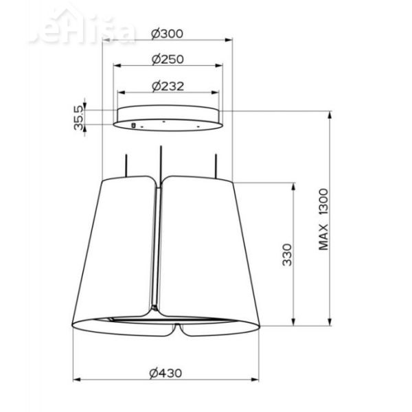 Otočna viseča kuhinjska napa BEAT WH MATT F45 FABER 7612985816465
