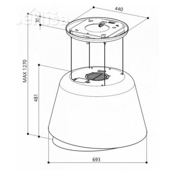 Otočna viseča kuhinjska napa BELLE BURGUNDY/GOLD FABER 7612985522533
