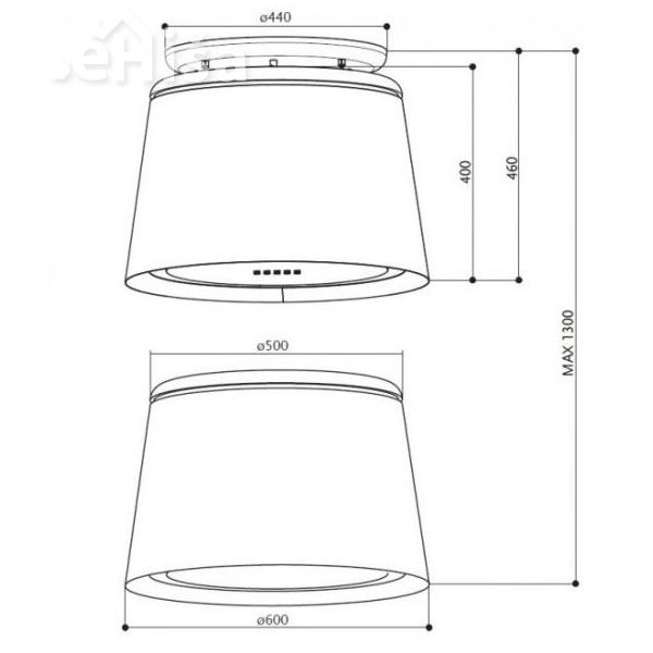 Otočna viseča kuhinjska napa CELINE WW/CG MATT FABER 7612985522397
