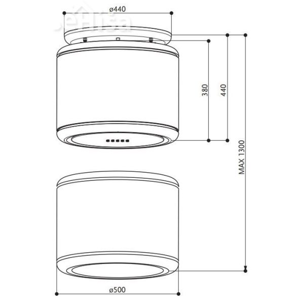 Otočna viseča kuhinjska napa ODETTE GREY MATT FABER 7612985522199
