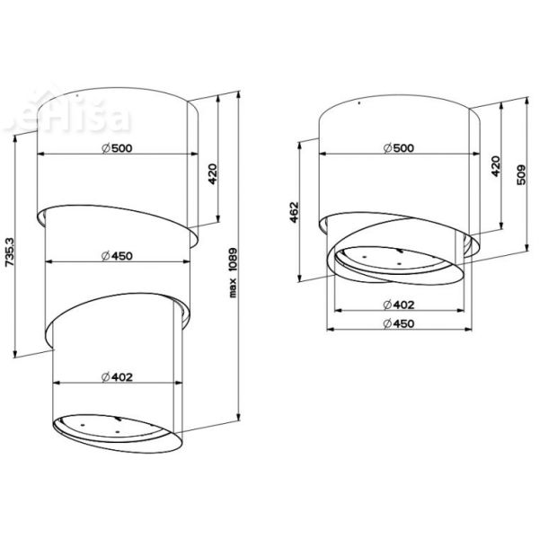 Otočna viseča kuhinjska napa PAREO PLUS FABER 7612981912413

