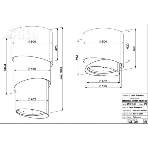 Otočna viseča kuhinjska napa PAREO PLUS TIBETAN SILVER FABER 7612981912420
