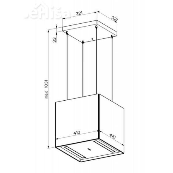 Otočna viseča kuhinjska napa SOFT CUBE BLACK INGO F40 FABER 7612985792738

