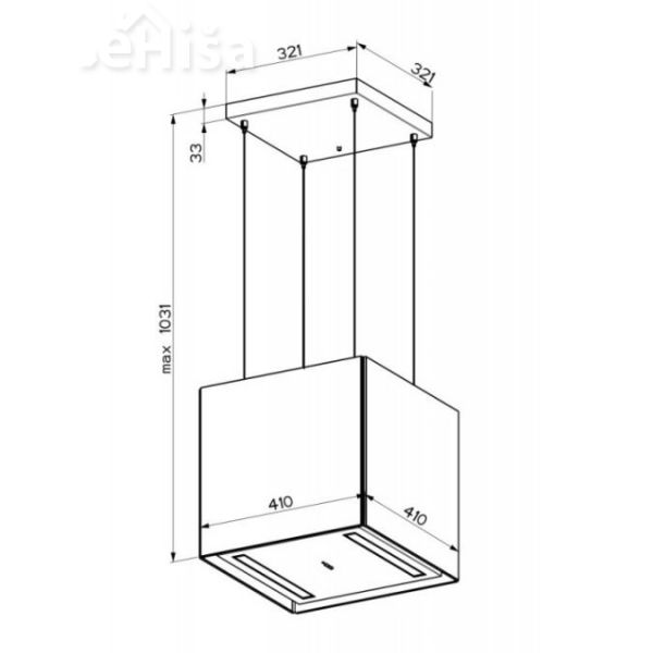 Otočna viseča kuhinjska napa SOFT CUBE WHITE KOS F40 FABER 7612985792714
