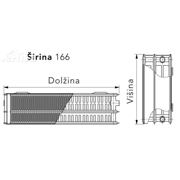 Panelni kompaktni radiator 33K višine 90 cm VOGEL&NOOT

