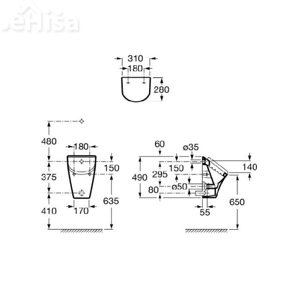 Pisoar s pokrovom z počasnim zapiranjem Nexo ROCA 35364K000
