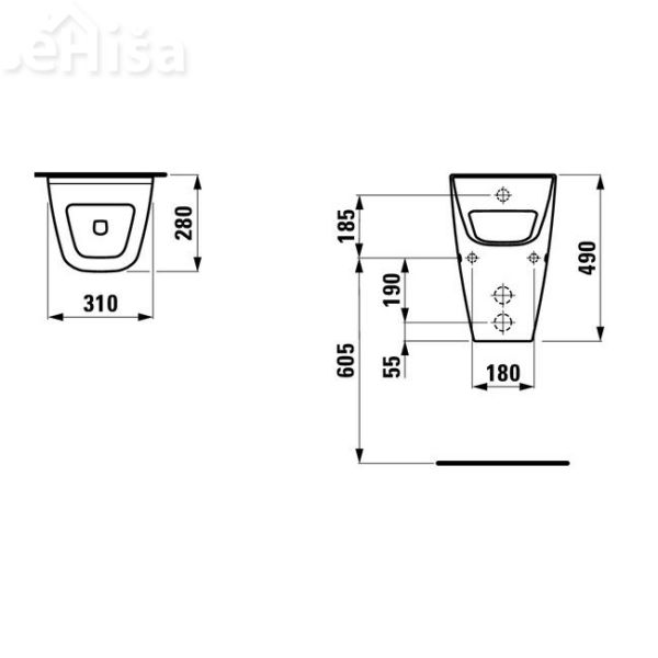 Pisoar Vila brez pokrova LAUFEN 841142
