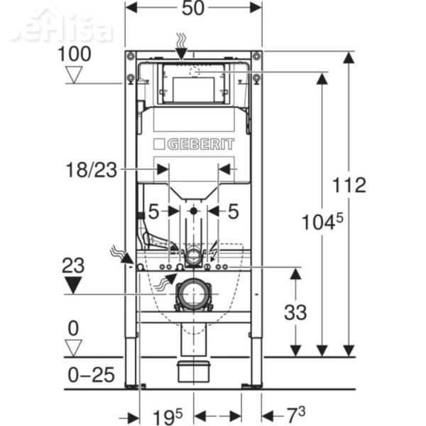 Podometni splakovalnik za visečo WC školjko DUOFIX H=112 cm tipke Sigma GEBERIT 111.311.00.6
