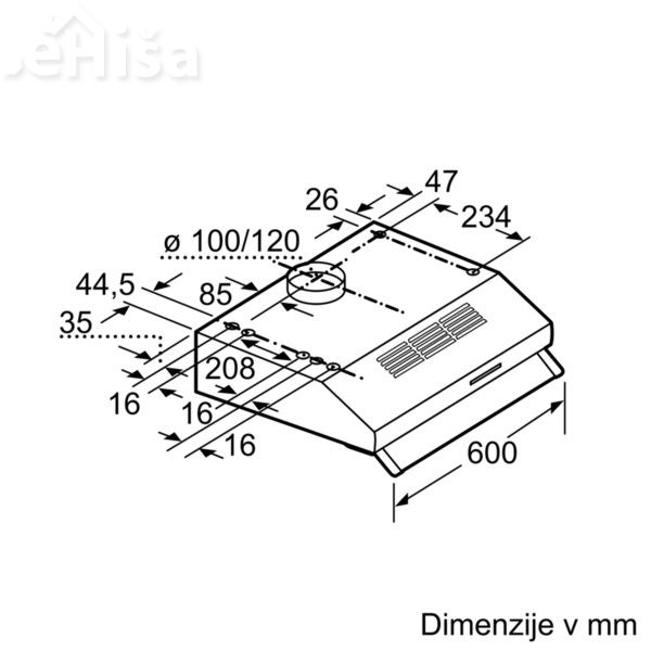 Podvgradna kuhinjska napa BOSCH DUL62FA21
