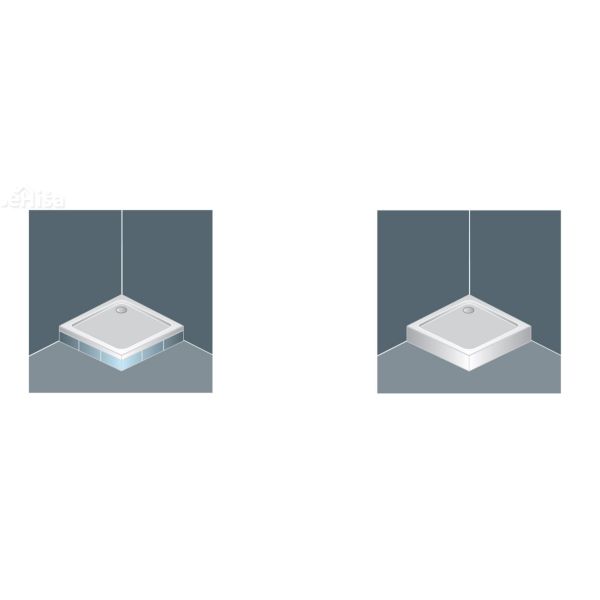 Polkrožna tuš kad z oblogo Evelin tray R 80 bela KOLPA-SAN 593310
