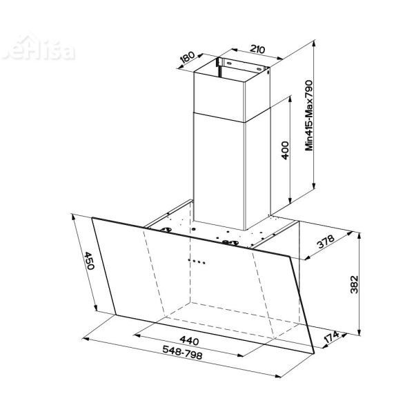 Poševna stenska kuhinjska napa TWEET EV8 LED WH A80 FABER 7612985476171
