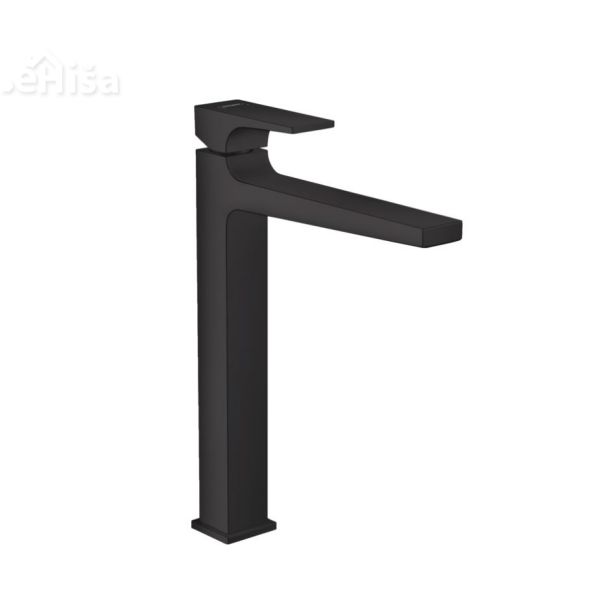 Povišana enoročna umivalniška armatura Metropol črna mat HANSGROHE 32512670
