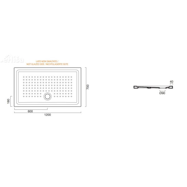 Pravokotna tuš kad 120x70 CATALANO 112070H400
