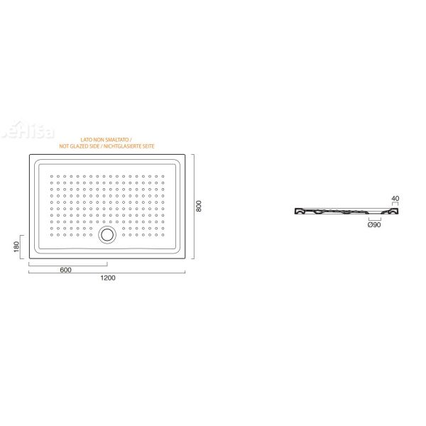 Pravokotna tuš kad 120x80 CATALANO 112080H400
