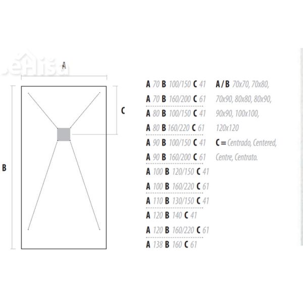 Kvadratna tuš kad Slate 70x70 ZENON TKSLA70x70B
