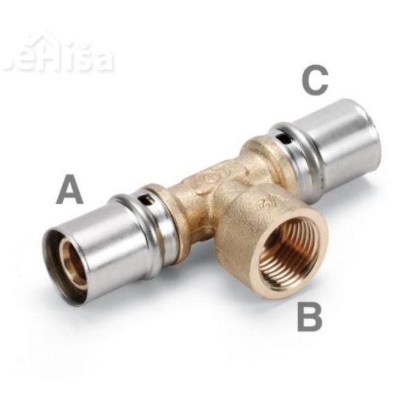 Prehodni T-kos ALUMPLAST NN 18x2-13 mm-18x2 (18x2-1/2”-18x2) FLUXO
