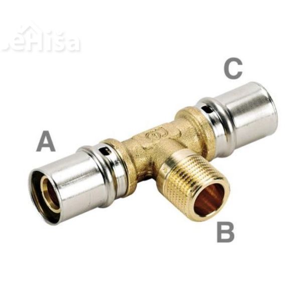 Prehodni T-kos ALUMPLAST ZN 20x2-13 mm-20x2 (20x2-1/2”-20x2) FLUXO
